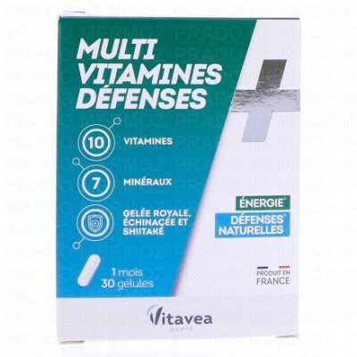 VITAVEA Multivitamines D&eacute;fenses naturelles 30 G&eacute;lules  Sant&eacute;