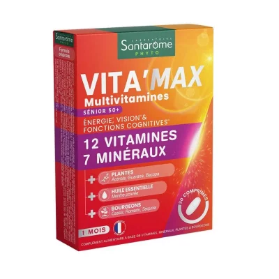 SANTAROME Multivitamines Senior 50+ 30 Comprim&eacute;s Vita'max 