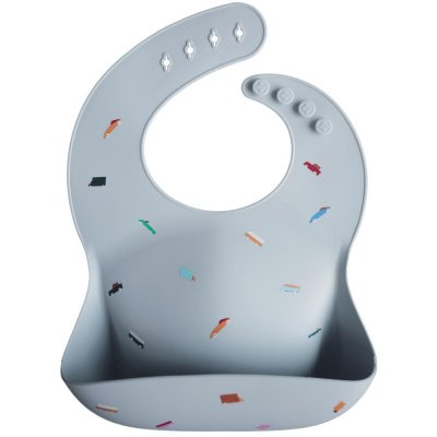 MUSHIE  Babero Silicona Print Retro Cars 1ud