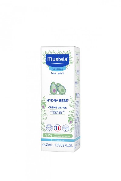 MUSTELA  cr&egrave;me visage hydra b&eacute;b&eacute; &agrave; l'avocat bio 40ml