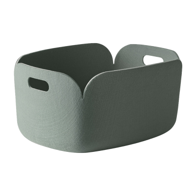 MUUTO  Corbeille de rangement Restore, carr&eacute;e - vert brume