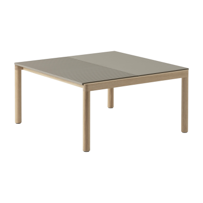 Muuto - Couple Table basse, 84 x 80 cm, 1 Plain 1 Wavy, ch&ecirc;ne / taupe