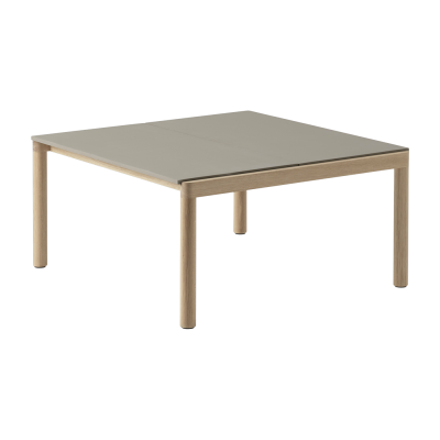 Muuto - Couple Table basse, 84 x 80 cm, 2 Plain, ch&ecirc;ne / taupe