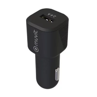 MUVIT  FOR CHANGE PACK CAR CHARGER 12W Black + USB C CABLE 1.2M BLACK