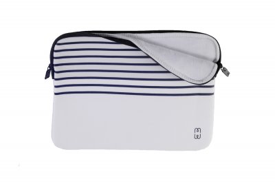 MW  Housse pour MacBook 13 pouces Anti-rayures - Blanc/Bleu