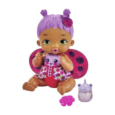 MATTEL My Garden Baby - Coccinelle Boit & Pipi Violet  - Poupon - 3 Ans Et +