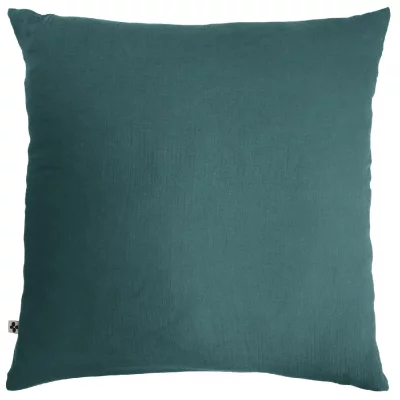 HOUSSE DE REVE My Home Collection Taie d'oreiller 100% Gaze de Coton bleue 60x60 cm