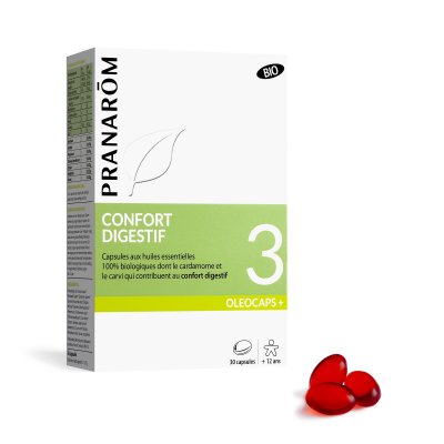 PRANAROM N&deg;3 Confort Digestif Bio 30 Capsules Oleocaps+ Ol&eacute;ocaps Pranar&ocirc;m