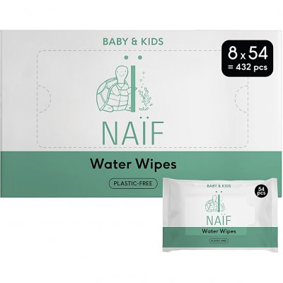 NAIF Na&iuml;f Lingettes b&eacute;b&eacute; sans plastique 8x54, 432 pi&egrave;ces