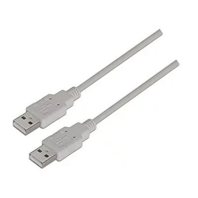 NANOCABLE  10.01.0302 - C&acirc;ble USB 2.0, m&acirc;le-m&acirc;le, Beige, 1mts