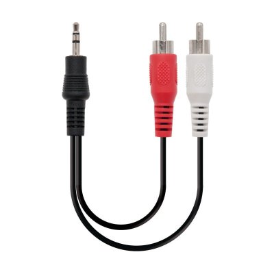 NANOCABLE  10.24.0305, 3,5mm, M&acirc;le, 2 x RCA, M&acirc;le, 5 m, Noir