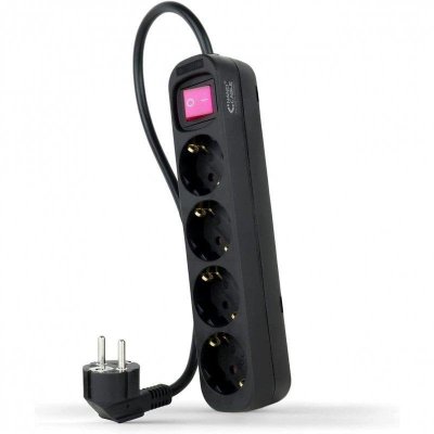 PCCOMPONENTES Nanocable 10.37.0004-bk Strip 4 Plugs 1.4 M Noir