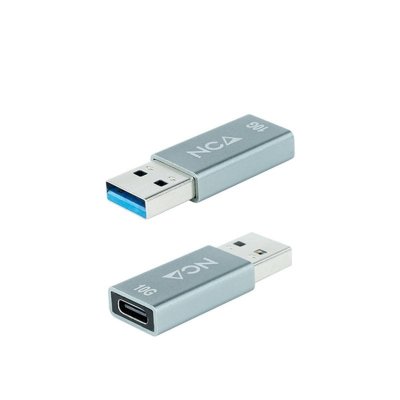 NANOCABLE  adaptador usb 3.1 a usb-c macho/hembra gris