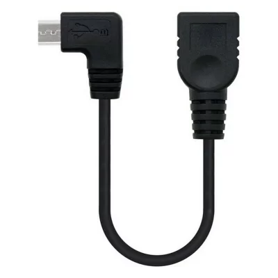 NANOCABLE  C&acirc;ble Micro USB 2.0 OTG Coud&eacute; M&acirc;le vers USB-A Femelle 15cm