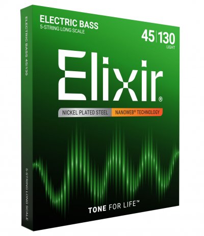 ELIXIR Nanoweb 14202 - Jeu de cordes guitare basse 5 cordes - 45-130