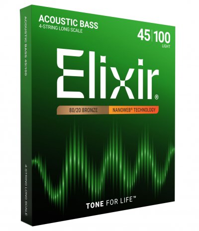 ELIXIR Nanoweb 14502 - Jeu de cordes guitare basse acoustique LS LIGHT 45-100