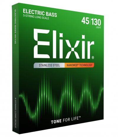 ELIXIR Nanoweb 14777 - Jeu de cordes guitare basse 5 cordes - 45-130