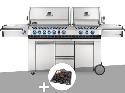 NAPOLEON  - Barbecue &agrave; gaz Prestige Pro 825 + Plateau charbon - Inox