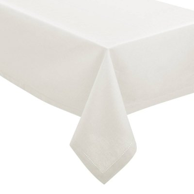 PARIS PRIX Nappe de table Chambray - L 240 cm x l 140 cm - Blanc