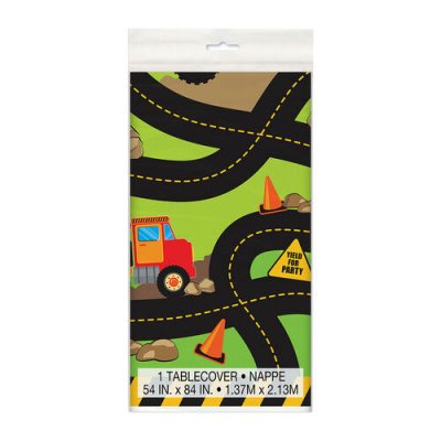 VEGAOOPRO Nappe en plastique anniversaire chantier 137 x 213 cm
