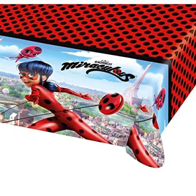 GENERIQUE Nappe En Plastique Miraculous&trade; 120 X 180 Cm - Rouge - 180 cm