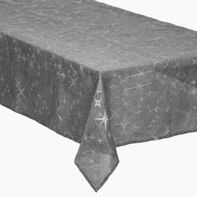 FEERIC LIGHTS & CHRISTMAS Nappe &eacute;toiles de No&euml;l Caneva - L. 140 x l. 360 cm - Gris anthracite