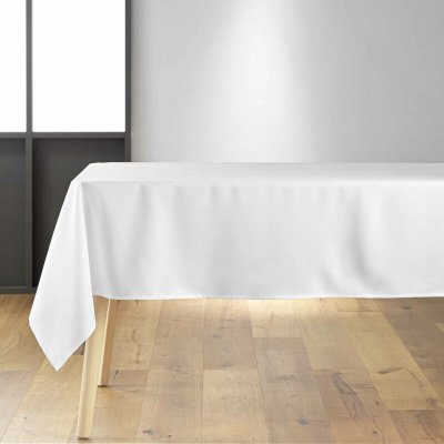 DOUCEUR D INTERIEUR Nappe rectangulaire unie essentiel polyester blanc 140 x 200 cm