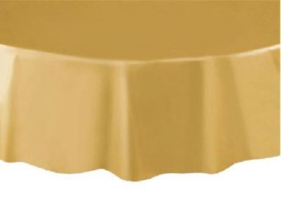 LES COTILLONS D ALSACE Nappe ronde or plastique 210 cm