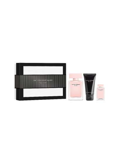 NARCISO RODRIGUEZ  for her Eau de Parfum + Body Lotion + Eau de Parfum Mini Coffret parfum