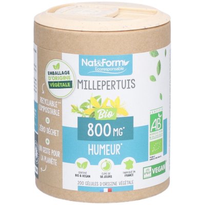NAT&FORM Nat & Form Eco Responsable Millepertuis Bio 200 g&eacute;lules