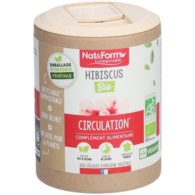 NAT&FORM Nat & Form &Eacute;coresponsable Hibiscus Bio 200 g&eacute;lules v&eacute;g&eacute;tales
