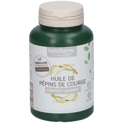 NAT & FORM NAT&FORM Ecoresponsable - Huile de P&eacute;pins de Courge 200 capsules