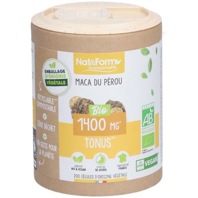 NAT & FORM NAT&FORM Ecoresponsable - Maca Bio 200 g&eacute;lules