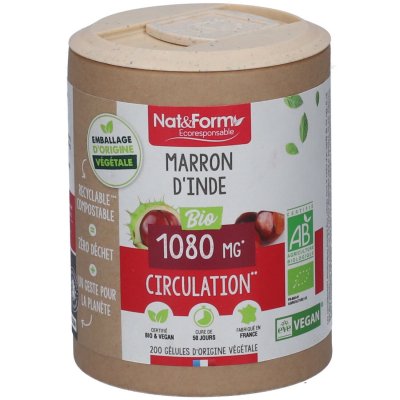 NAT & FORM NAT&FORM Ecoresponsable - Marron d'inde bio 200 g&eacute;lules