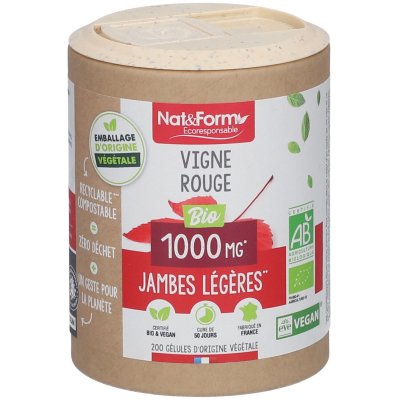 NAT & FORM NAT&FORM Ecoresponsable - Vigne rouge Bio 200 g&eacute;lules