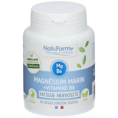NAT & FORM  Original Magn&eacute;sium Marin Vitamine B6 80 G&eacute;lules