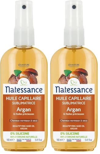 NATESSANCE  Argan - Huile de Beaut&eacute; Capillaire Sans Rincage, 150ml