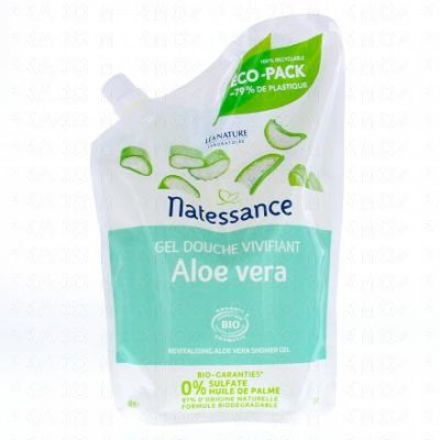 NATESSANCE  Gel douche vivifiant Aloe vera eco pack 650ml