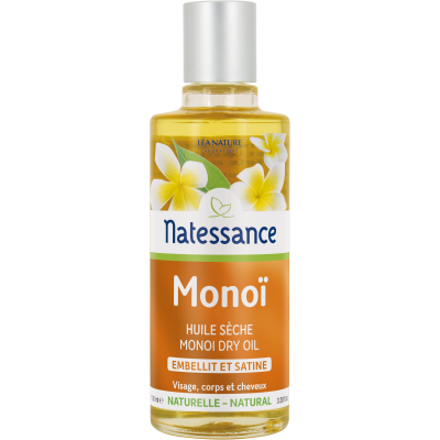 NATESSANCE  Huile S&egrave;che au Mono&iuml; - Visage, Corps et Cheveux, 100ml