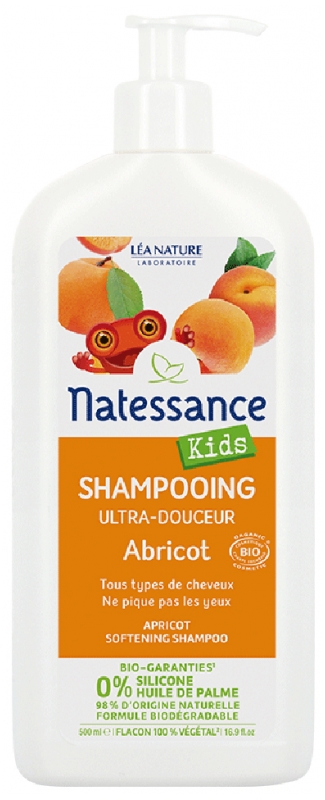 NATESSANCE  Kids - Shampooing abricot flacon pompe 500 ml