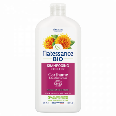 NATESSANCE  Shampoing Couleur Carthame & K&eacute;ratine Bio 500ml