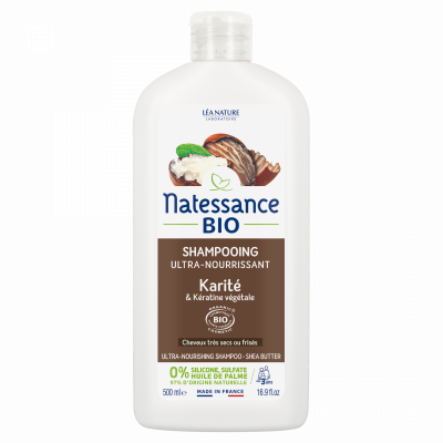 NATESSANCE  Shampoing Ultra-Nourrissant Bio et K&eacute;ratine V&eacute;g&eacute;tale, 500ml
