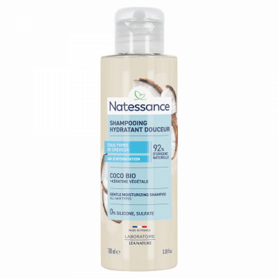 NATESSANCE  Shampooing Extra-Doux Coco et K&eacute;ratine V&eacute;g&eacute;tale, 100ml
