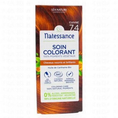 NATESSANCE  Soin colorant cuivr&eacute;n&deg;7.4
