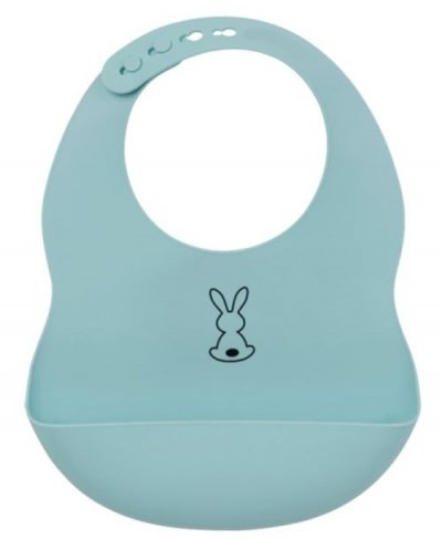 NATTOU  Bavoir enfant silicone bleu clair