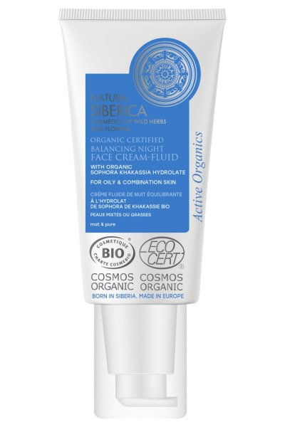 NATURA SIBERICA  Cr&egrave;me fluide de nuit &eacute;quilibrante pour le visage 50ml