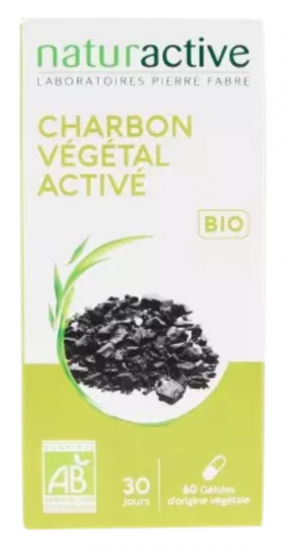 NATURACTIVE  Charbon V&eacute;g&eacute;tal 60 G&eacute;lules - Bo&icirc;te 60 G&eacute;lules