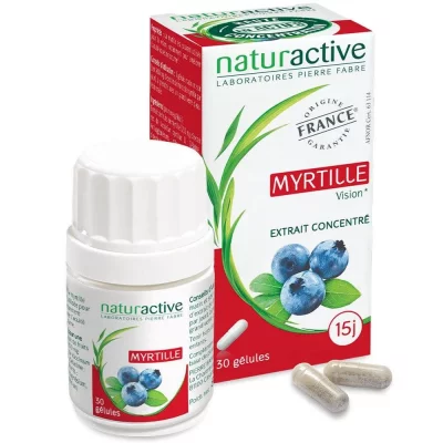 NATURACTIVE  Myrtille 30 G&eacute;lules - Bo&icirc;te 30 g&eacute;lules