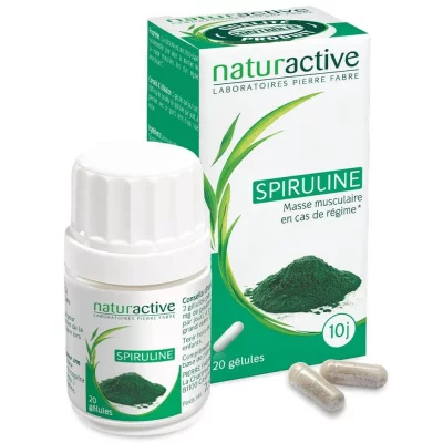 NATURACTIVE  Spiruline 20 G&eacute;lules - Bo&icirc;te 20 g&eacute;lules