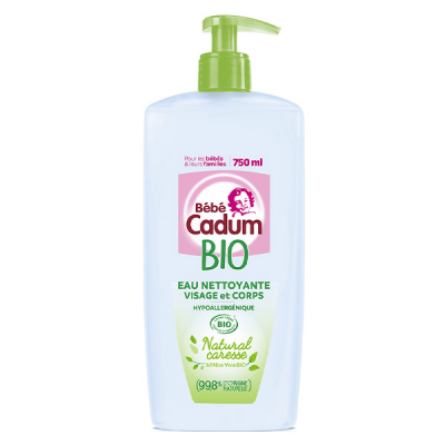 CADUM Natural Caresse Eau Nettoyante Hypoallerg&eacute;nique certifi&eacute;e BIO pour B&eacute;b&eacute; - 750 ml